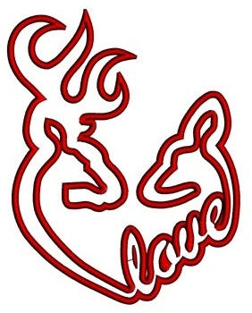 Love Buck and Doe Hunting Applique machine embroidery digitized design pattern - Instant Download -4x4 , 5x7, and 6x10 hoops