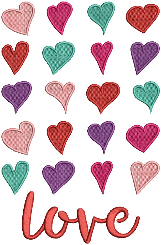 Love Endless Hearts Filled Machine Embroidery Design Digitized Pattern