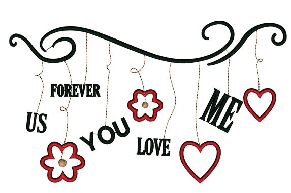 Love Forever Applique Machine Embroidery Digitized Design Pattern