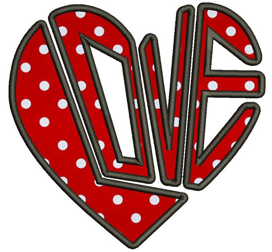 Love Heart Puzzle Applique Machine Embroidery Design Digitized Pattern