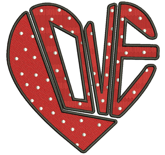 Love Heart Puzzle Filled Machine Embroidery Design Digitized Pattern