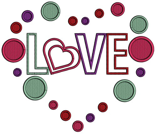 Love Inside Heart Applique Machine Embroidery Design Digitized Pattern