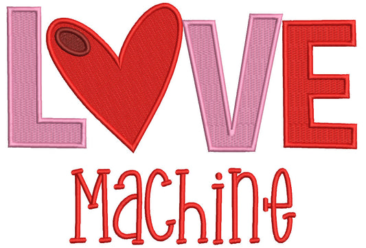 Love Machine Filled Machine Embroidery Design Digitized Pattern