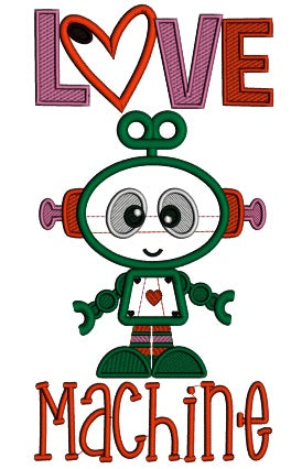 Love Machine Robot Applique Machine Embroidery Design Digitized Pattern