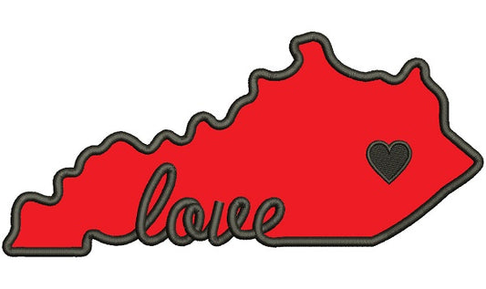 Love Tennessie State Applique Machine Embroidery Design Digitized Pattern