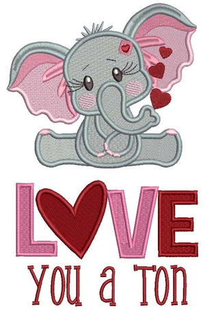 Valentine’s Day Elephant Embroidery Designs