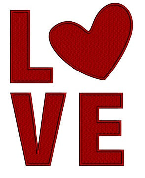 Love with heart - Instant Download Machine Embroidery Design - comes in three sizes to fit 4x4 , 5x7, and 6x10 hoops