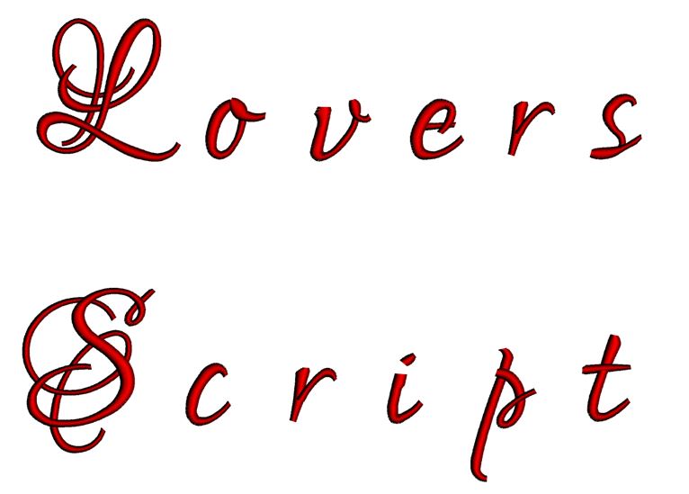 Lover's Quarrel Font Machine Embroidery Script Upper and Lower Case 1 2 3 inches