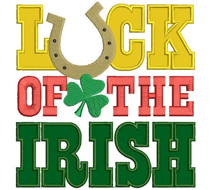 Luck of the Irish Applique Machine Embroidery Digitized Design Pattern