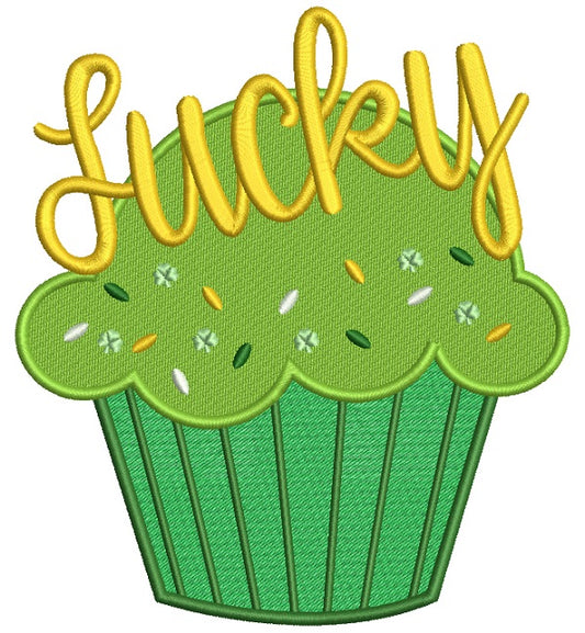 Lucky Cupcake Filled St. Patrick's Day Machine Embroidery Design Digitized Pattern