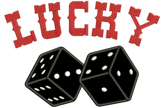 Lucky Dice Applique Machine Embroidery Digitized Design Pattern