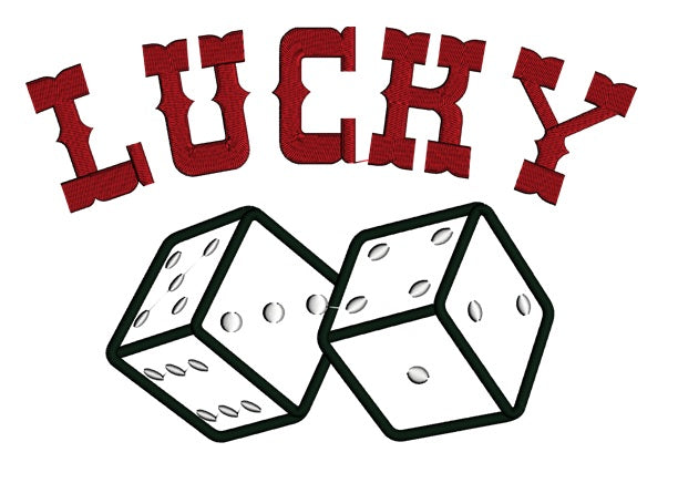 Lucky Dice Applique Machine Embroidery Digitized Design Pattern