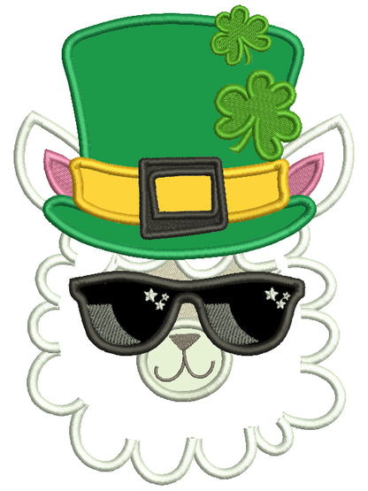 Lucky Llama St. Patrick's Day Applique Machine Embroidery Design Digitized Pattern