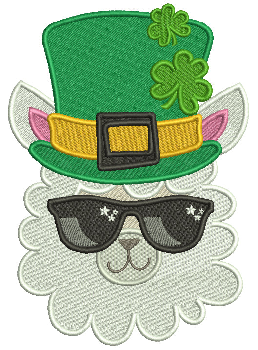 Lucky Llama St. Patrick's Day Filled Machine Embroidery Design Digitized Pattern