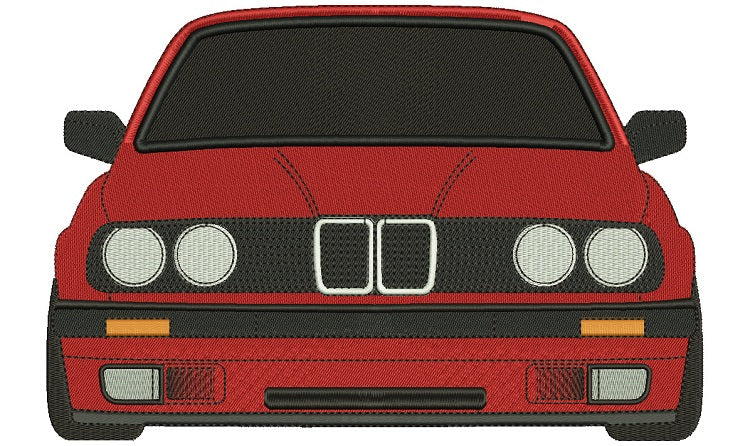 Luxury Red Car Filled Machine Embroidery Digitized Design Pattern