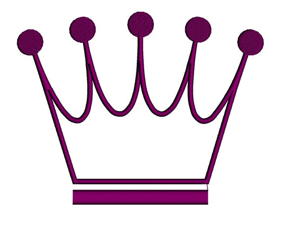 Majestic Crown Applique Machine Embroidery Digitized Design Pattern