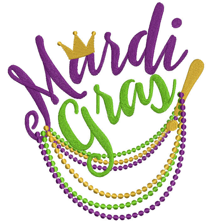 Mardi Gras Beads Filled Machine Embroidery Design Digitized Pattern