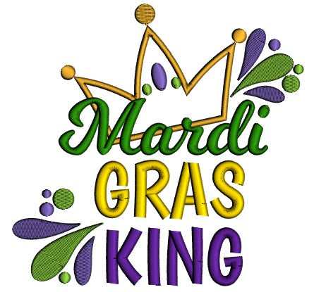 Mardi Gras King Jester Crown Applique Machine Embroidery Design Digitized Pattern