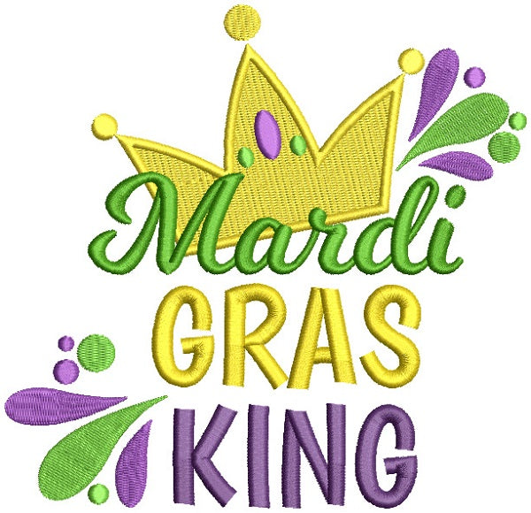 Mardi Gras King Jester Crown Filled Machine Embroidery Design Digitized Pattern