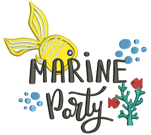 Marine Party Fish Applique Machine Embroidery Design Digitized Pattern