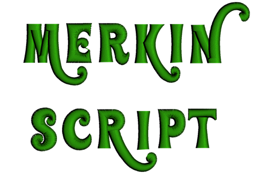 Merkin Font Machine Embroidery Script Upper and Lower Case 1 2 3 inches