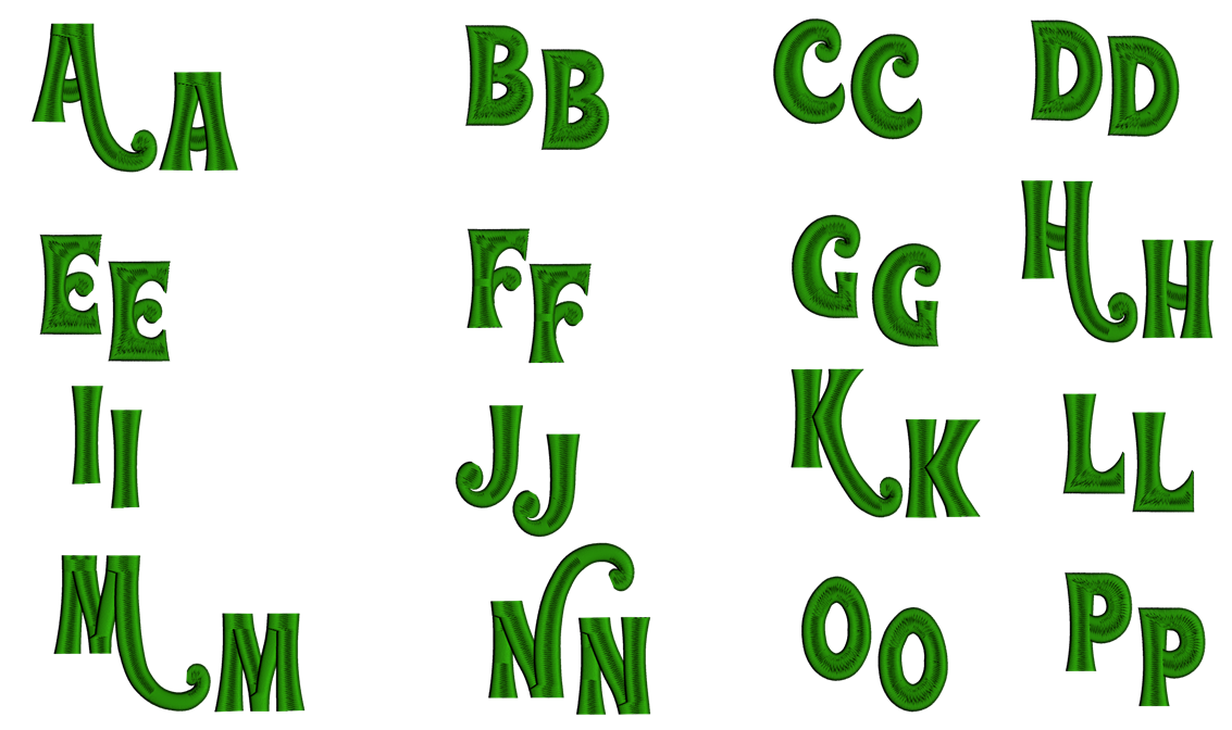 Merkin Font Machine Embroidery Script Upper and Lower Case 1 2 3 inche ...