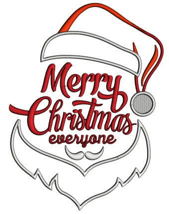 Merry Christmas Everyone Applique Machine Embroidery Design Digitized Pattern
