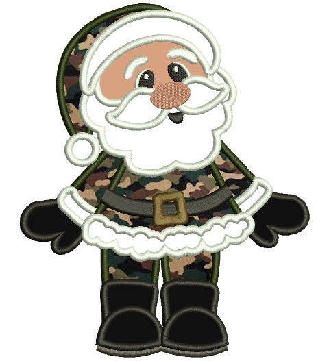 Military Santa Christmas Applique Machine Embroidery Digitized Design Pattern
