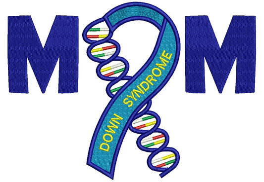 Mom Down Syndrome Awareness Filled Machine Embroidery Digitized Design Pattern