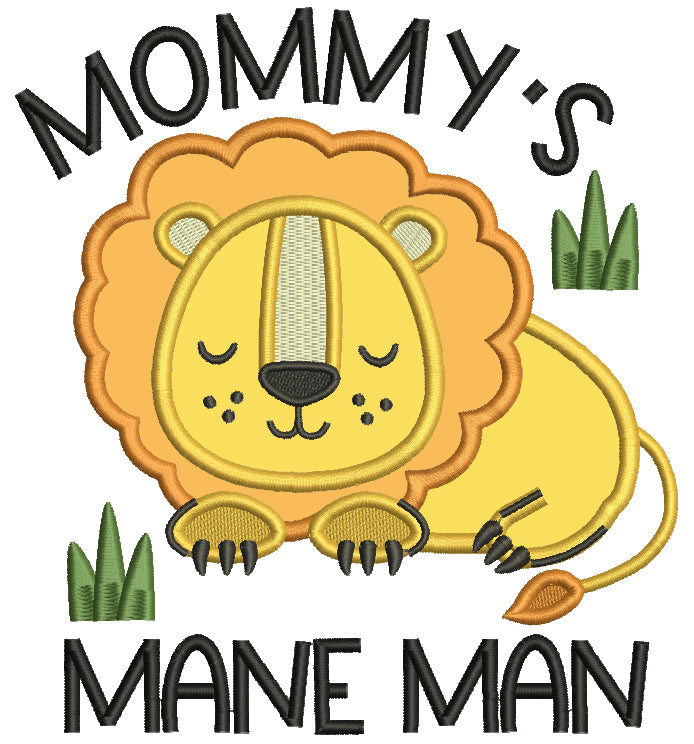 Mommy's Mane Man Elephant Applique Machine Embroidery Design Digitized Pattern