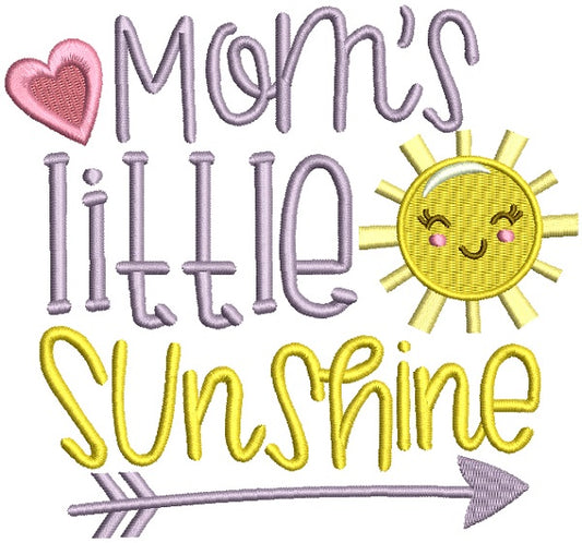 Mom's Little Sunshine Filled Machine Embroidery Design Digitized Pattern