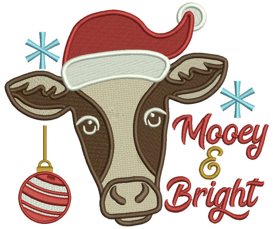 Mooey And Bright Cow Christmas Filled Machine Embroidery Design Digitized Pattern