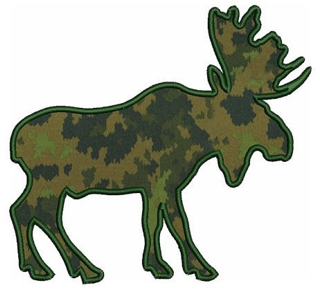 Moose Machine Embroidery Hunting Applique Digitized Design Pattern - Instant Download Digitized Pattern -4x4 , 5x7, and 6x10 hoops