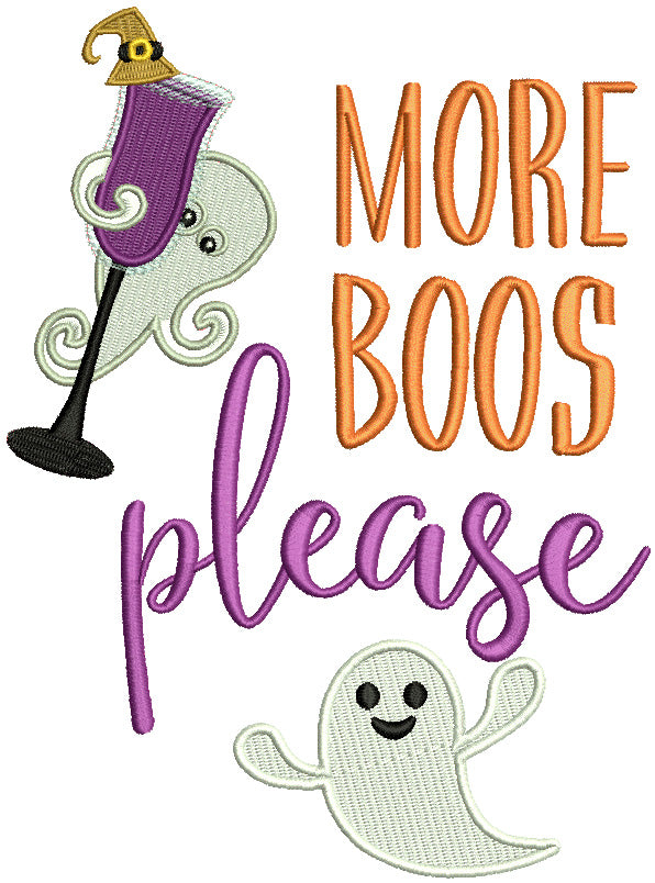 More Boos Please Halloween Filled Machine Embroidery Design Digitized Pattern