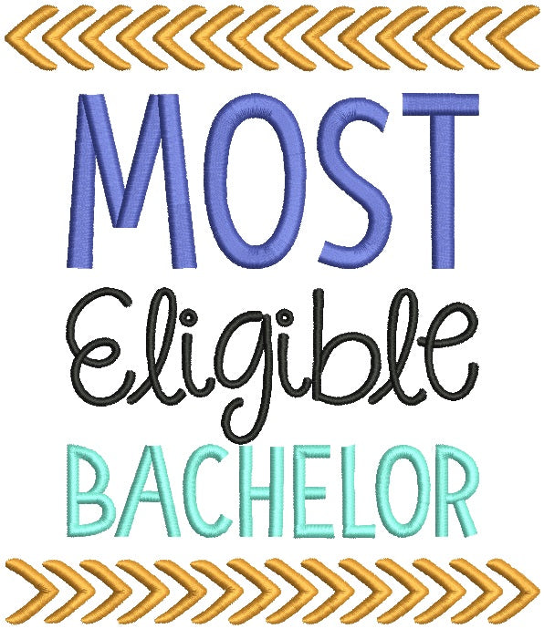 Most Eligible Bachelor Filled Machine Embroidery Design Digitized Pattern