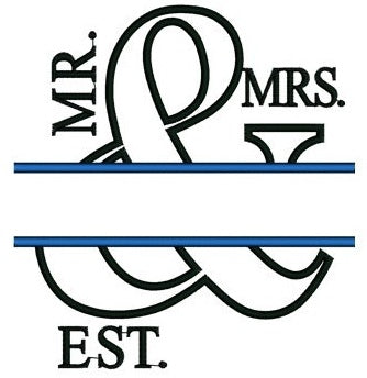 Mr & Mrs Applique Embroidery Digitized Design Design Pattern - Instant Download - 4x4 , 5x7, and 6x10 -hoops