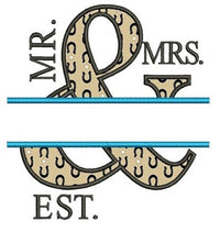 Mr & Mrs Applique Embroidery Digitized Design Design Pattern - Instant Download