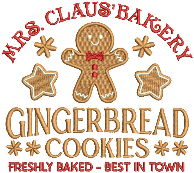 Mrs. Clause's Bakery Gingerbread Cookies Christmas Filled Machine Embroidery Design Digitized Pattern