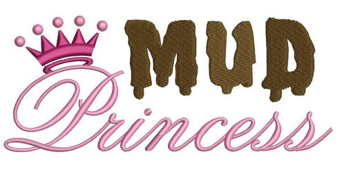 Mud Princess Machine Embroidery Digitized Design Filled Pattern - Instant Download - 4x4 , 5x7, 6x10
