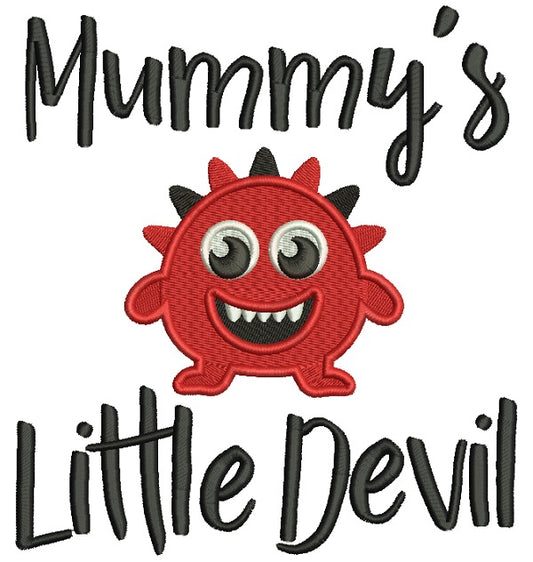 Mummy's Little Devil Filled Machine Embroidery Design Digitized Pattern