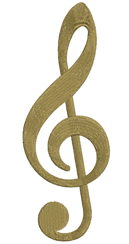 Music Clef Filled Machine Embroidery Digitized Design Pattern