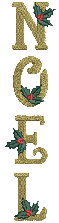 NOEL Horizontal Text Filled Machine Embroidery Design Digitized Pattern