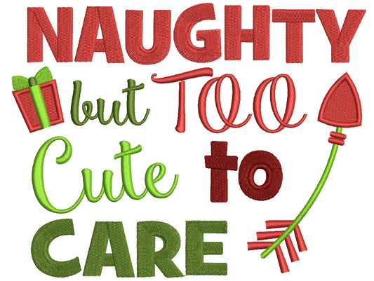 Naughty But Cute To Care Christmas Filled Machine Embroidery Digitized Design Pattern