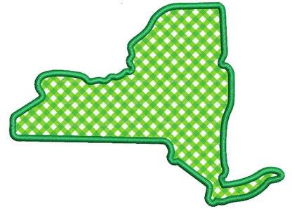 New York Applique Machine Embroidery Digitized State Design Pattern