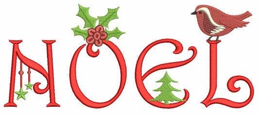 Noel Christmas Filled Machine Embroidery Design Digitized Pattern