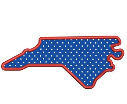 North Carolina Appliqué Machine Embroidery Digitized State Design Pattern