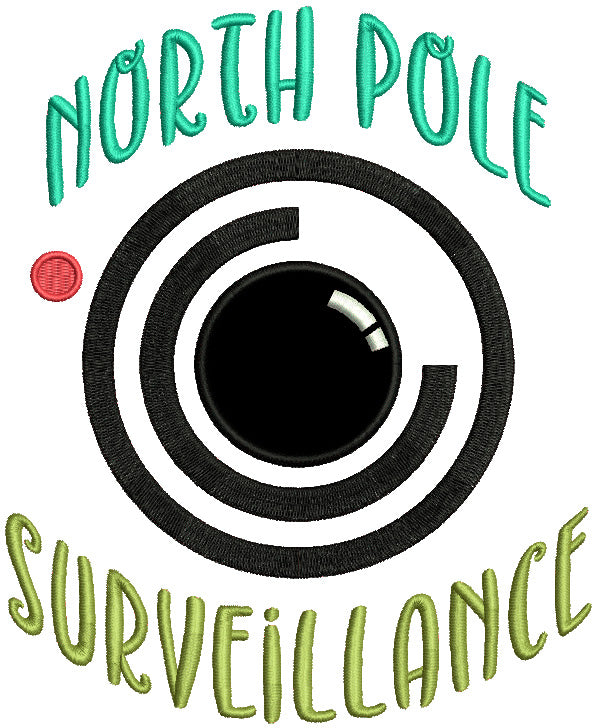 North Pole Surveillance Applique Christmas Machine Embroidery Design Digitized Pattern