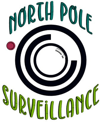 North Pole Surveillance Applique Christmas Machine Embroidery Design Digitized Pattern