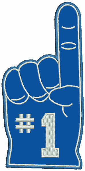 Number One Fan Finger Sports Applique Machine Embroidery Design Digitized Pattern