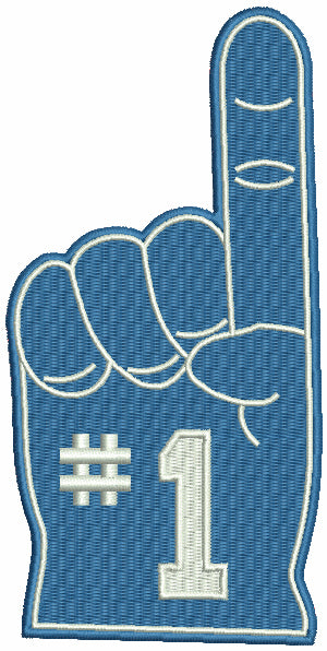 Number One Fan Finger Sports Filled Machine Embroidery Design Digitized Pattern